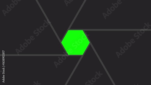 Iris Shutter Transition Animation with Chroma Key Background. Dynamic camera aperture opening or closing animation. 4k footage background animation