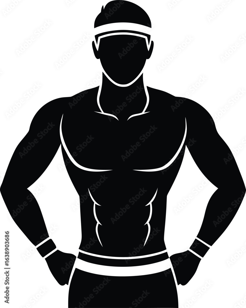 Fototapeta premium fitness man with sweatband on white background.eps