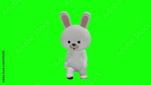 可愛いウサギのキャラクター クロマキー背景 うさぎ 兎 ラビット