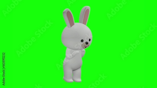 可愛いウサギのキャラクター クロマキー背景 うさぎ 兎 ラビット