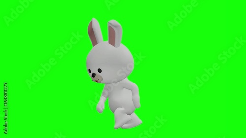 可愛いウサギのキャラクター クロマキー背景 うさぎ 兎 ラビット