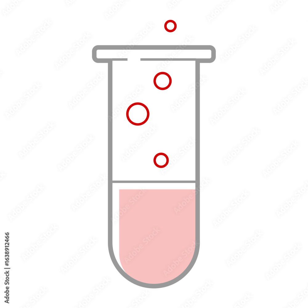 Obraz premium Test Tube with Pink Liquid and Red Bubbles Representing Chemical Experimentation and STEM Concepts