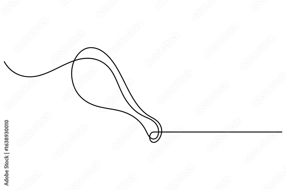 Obraz premium Minimalist one line drawing of fried chicken outline art design on white background for food concept