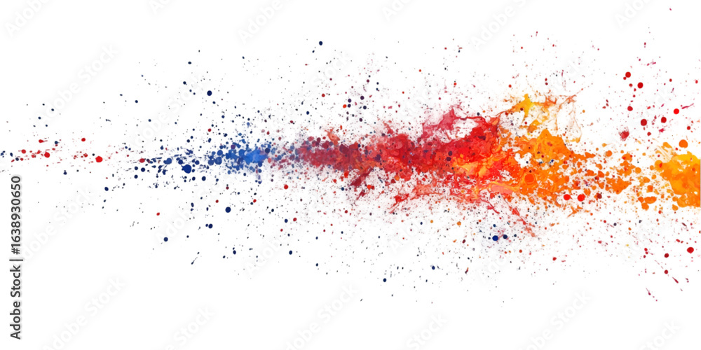 Splatter in Primary and Secondary Colors Isolated on Transparent Background Splatter in Primary and Secondary Colors Isolated on Transparent Background