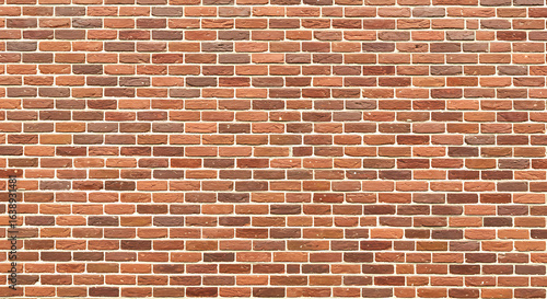 A seamless repeating pattern of a weathered red brick wall with visible mortar lines creating a classic textured background