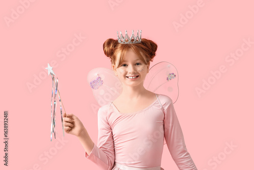 Cute girl in fairy costume ...