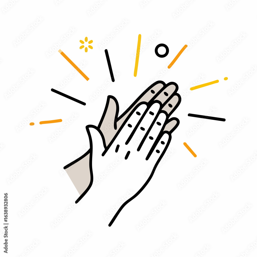 Obraz premium Applause Vector Art with Celebratory Elements for Blogs, Websites, Graphics, Education, Appreciation, and Social Media Engagement 
