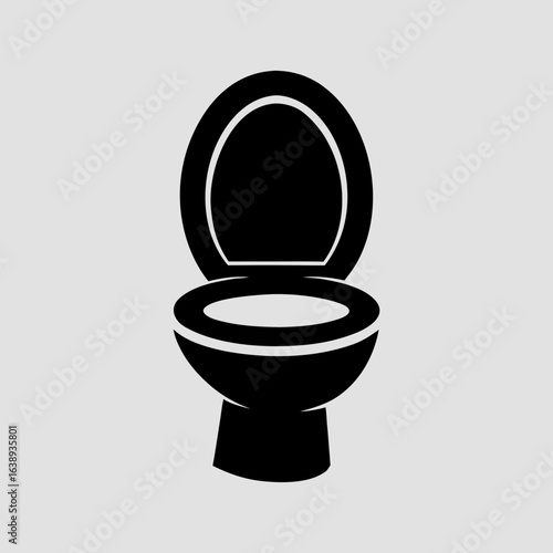Minimal toilet icon – bathroom WC lavatory flush sanitary washroom symbol