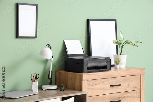 Wallpaper Mural Chest of drawers with modern printer in stylish home office Torontodigital.ca