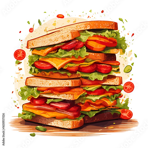 Delicious Multi-Layered Sandwich