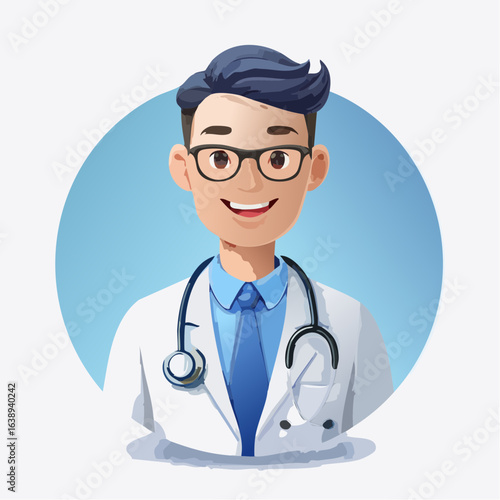 Doctor with stethoscope illustration