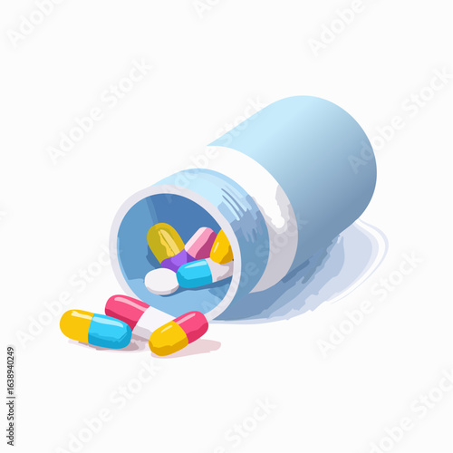 Pills spill from container