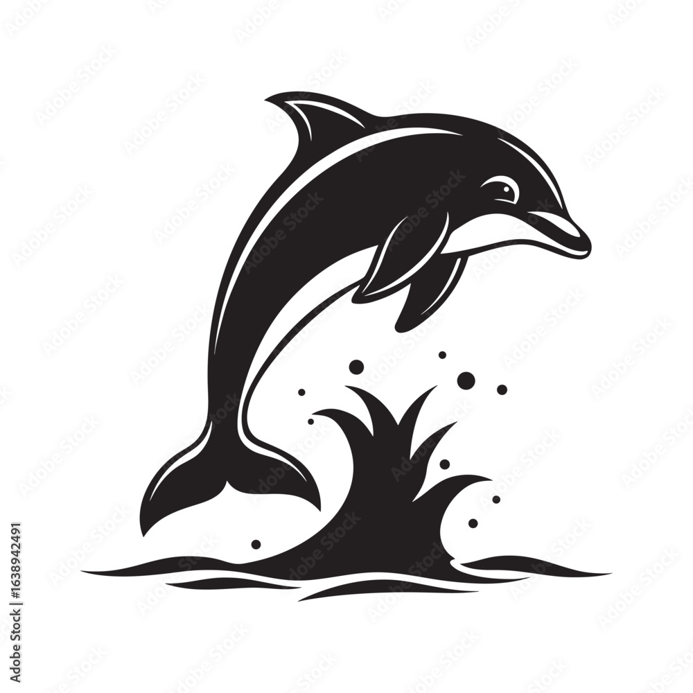 Obraz premium silhouette of a dolphin