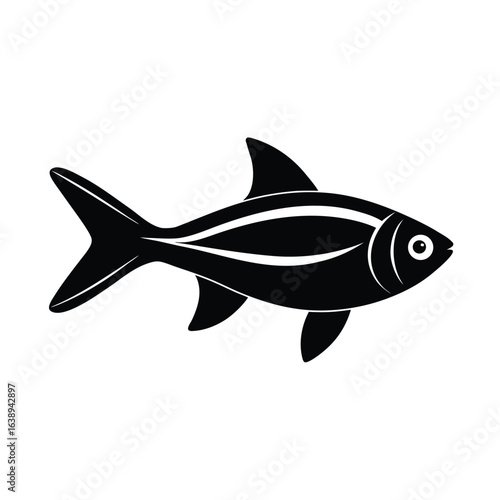  vector silhouette of a single neon tetra fish si.eps