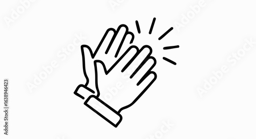 Clapping Hands Vector Art Illustration for Digital Media, Recognition Websites, Event Promotions, Social Media Content, and Graphic Design Projects  