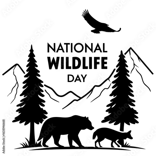 NATIONAL WILDLIFE DAY vector illustration