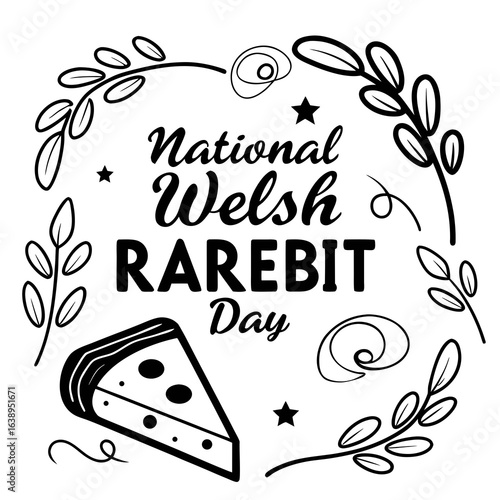 NATIONAL WELSH RAREBIT DAY vector illustration