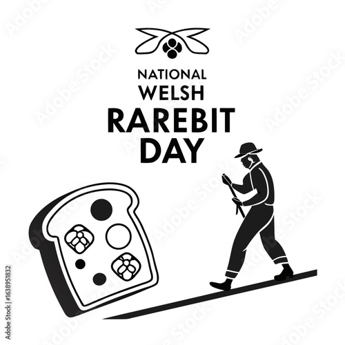 NATIONAL WELSH RAREBIT DAY vector illustration
