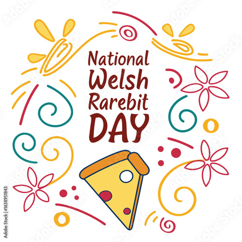 NATIONAL WELSH RAREBIT DAY vector illustration