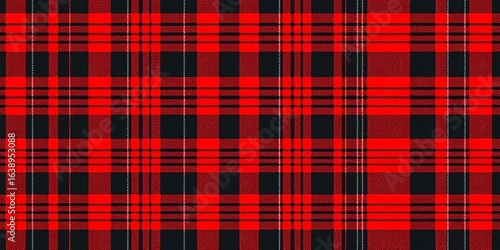 Simple vintage red and black lumberjack plaid seamless pattern , plaid, black