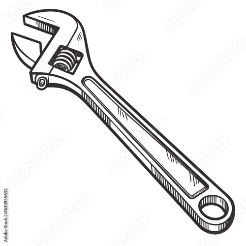 adjustable wrench vector illustration