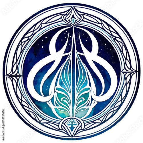 Abstract Cosmic Ornament Illustration