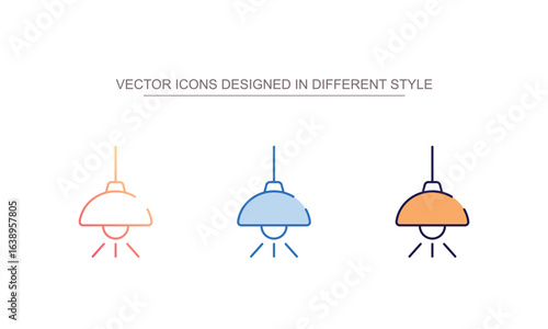 Ceiling Lamp icon design with white background stock illustration