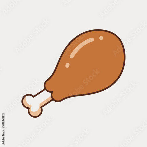 A single cooked chicken leg with a bone.