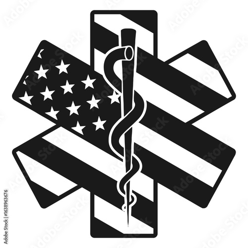 EMT / First Responder USA Flag T-shirt
