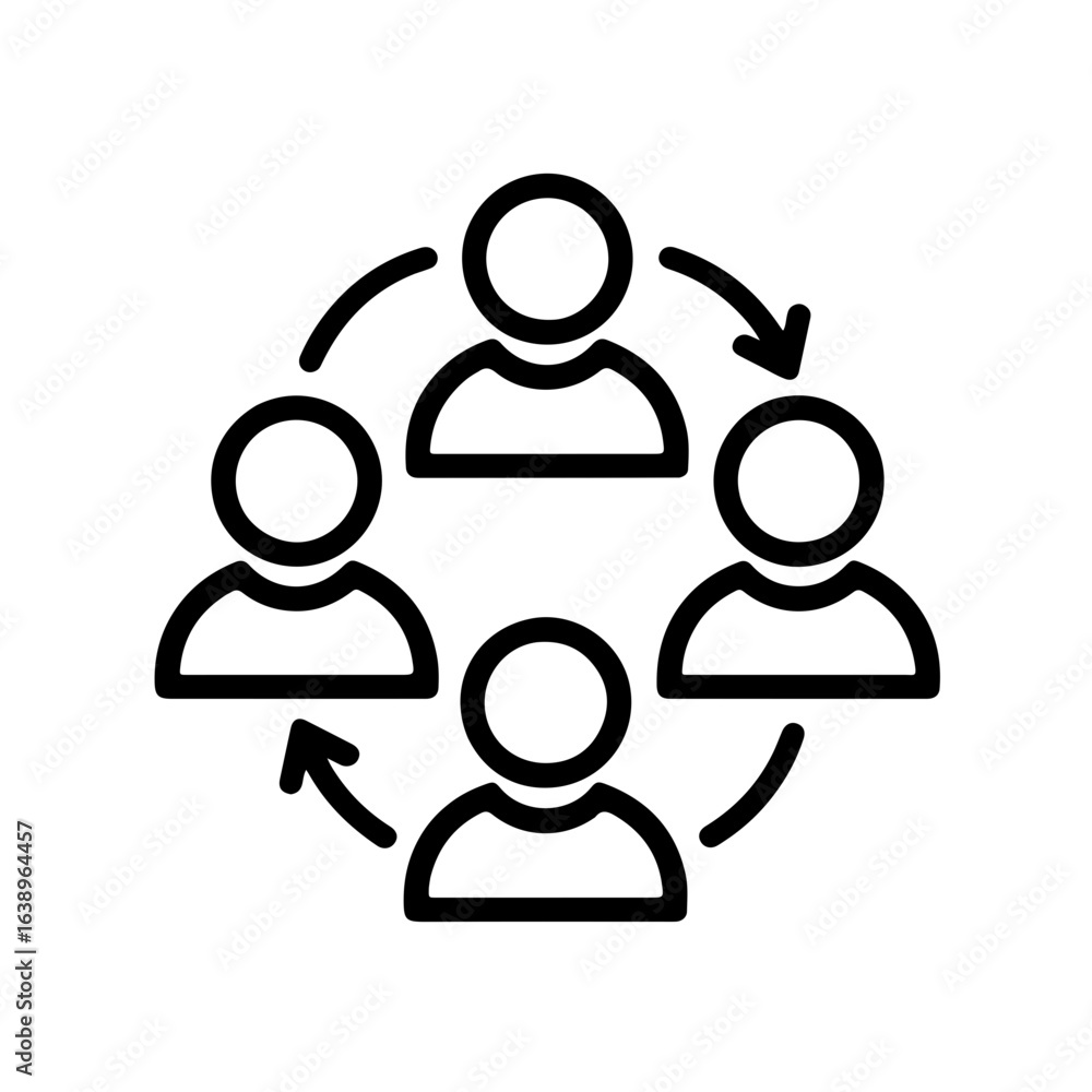 Teamwork circle shows collaboration and connection Teamwork circle shows collaboration and connection