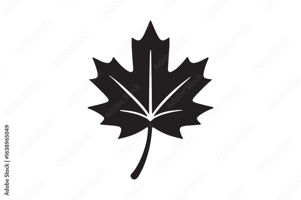Naklejka premium Autumn Leaf icon silhouette vector with white background