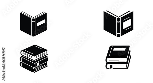 Four Isometric Book Icons illustration 