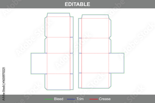 Drawer gift rigid box dieline with sliding compartment featuring precise die line, box dieline design, and premium dieline packaging for luxury gift presentation