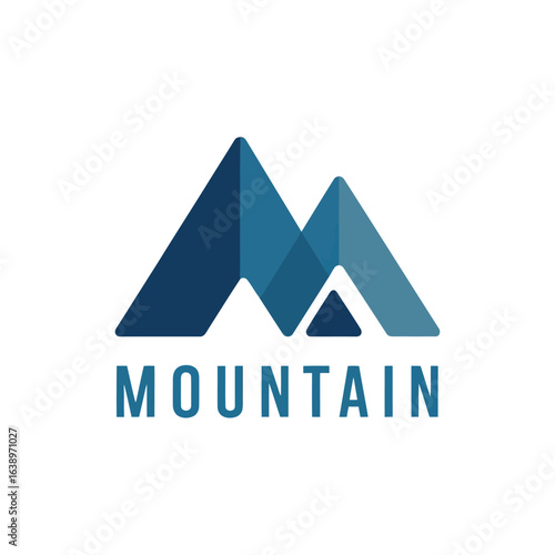 Modern geometric mountain logo design with text