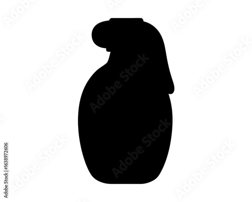 Silhouette of a classic Russian Matryoshka doll against white background design