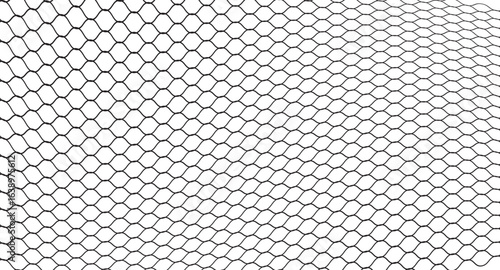 Intricate black netting with repeating rhomboid shapes against a bright white background creates a versatile and modern abstract design, ideal for various applications