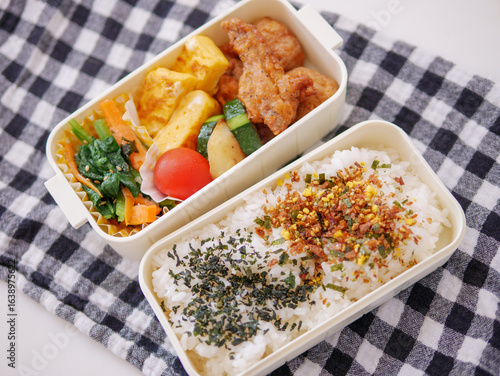 Close-Up of a Homemade Japanese Bento: Colorful and Nutritious