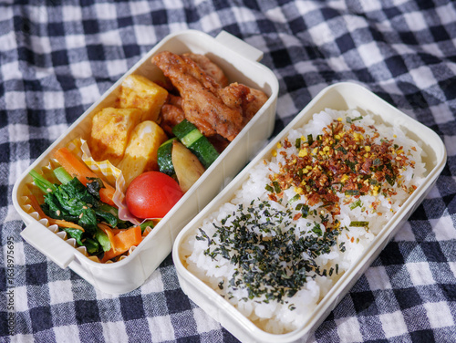Close-Up of a Homemade Japanese Bento: Colorful and Nutritious