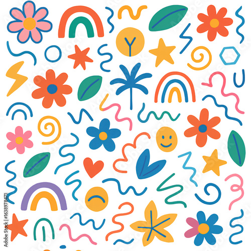maximalist colorful doodles