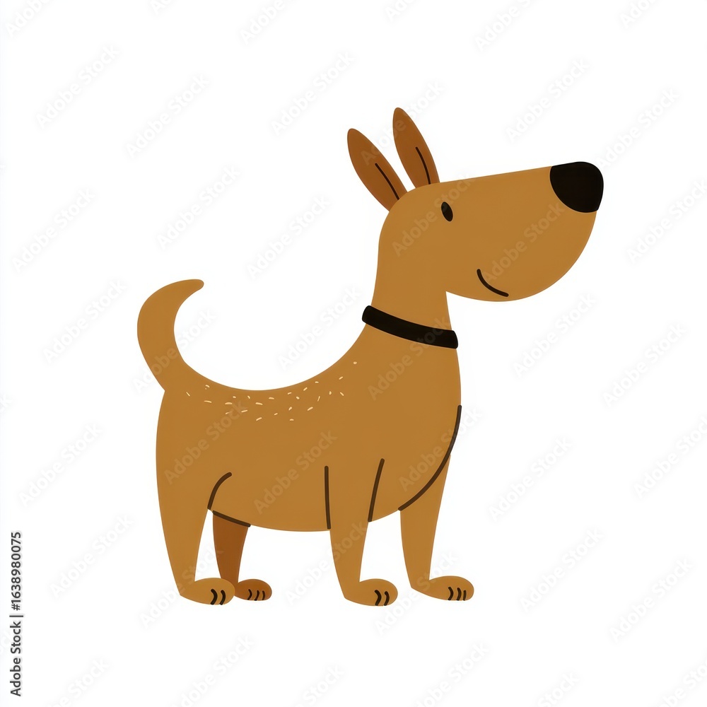 Fototapeta premium Happy Brown Dog Illustration Digital Art