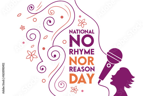 NATIONAL NO RHYME NOR REASON DAY vector illustration