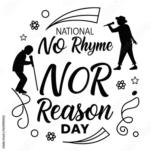 NATIONAL NO RHYME NOR REASON DAY vector illustration