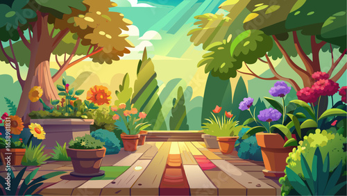 garden with flowers