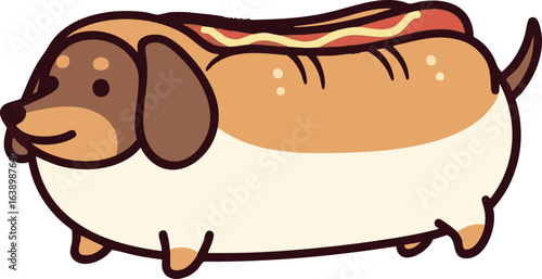 Dachshund in a Hot Dog Costume