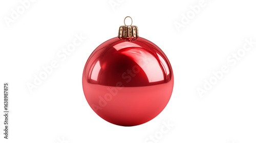 A shiny red Christmas bauble for festive holiday tree decoration