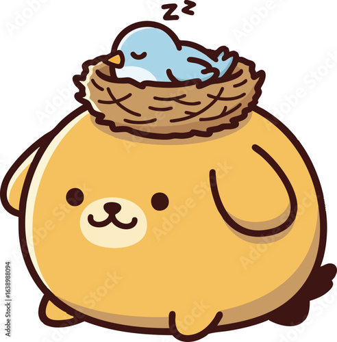 Golden Retriever with a Bird's Nest - Gentle Dog