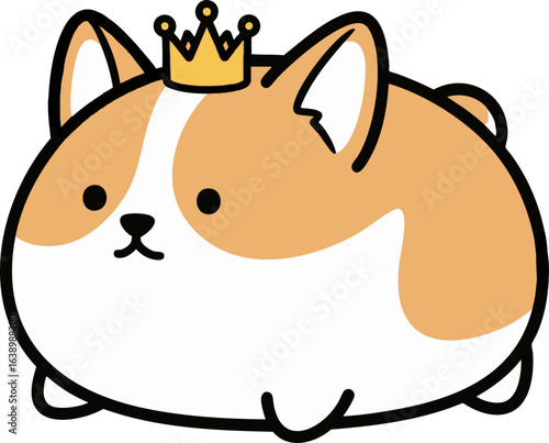 King Corgi with a Crown - Royal Mochi Dog