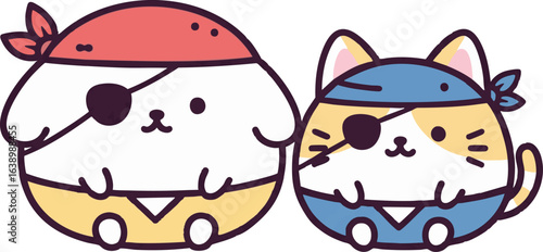 Pirate Dog and Cat