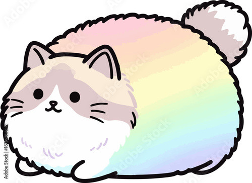 Rainbow Ragdoll Cat - Colorful Fluffy Kitty