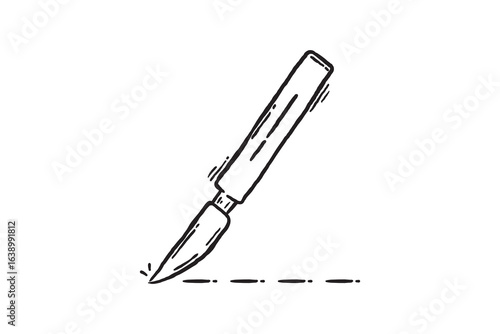Hand drawn icon of Surgery Scalpel vector sketch illustration